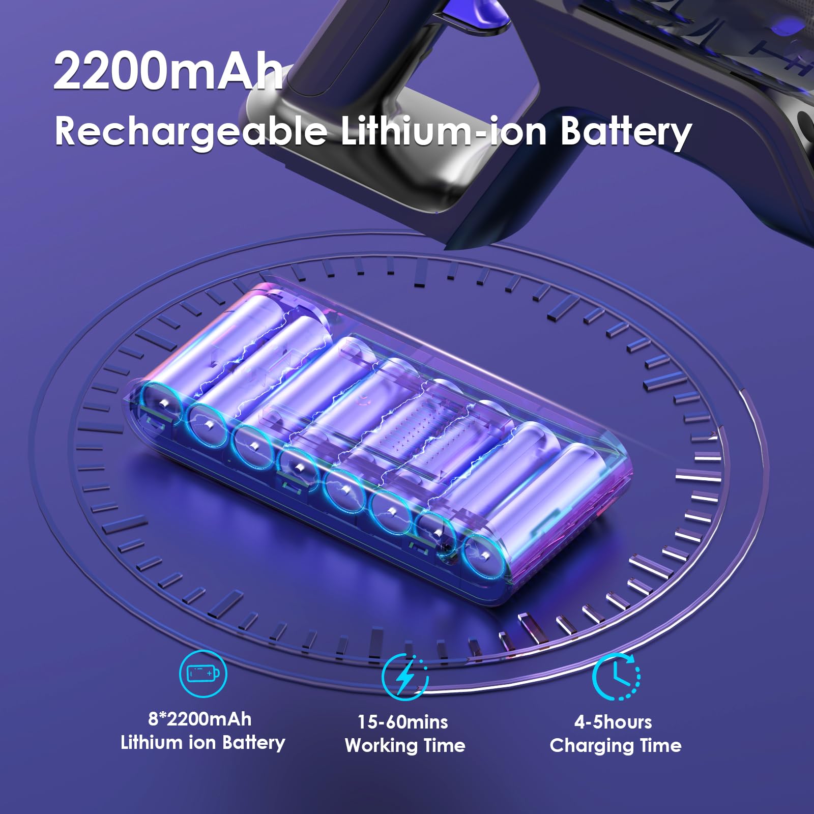 Aspiradora sin Cable 500W/60Mins, 1.3L Aspirador de Mano con Cepillo Antienredos, Carga de Pared, Pantalla Táctil, 6 en 1 Escoba Aspiradora para Suelos Alfombras Pelo de Animales