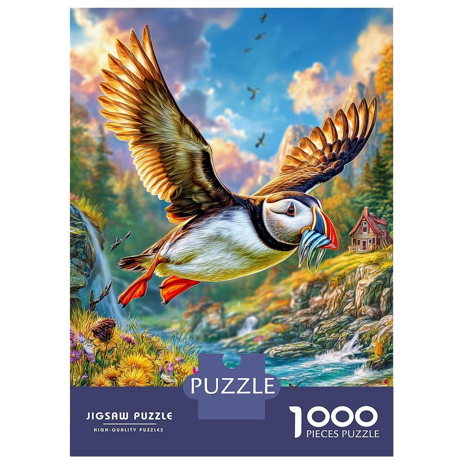 Puffin Jigsaw Puzzle for Adults And Teenagers, Impossible 1000 Piece Puzzle,Family Fun Activity, Challenging Puzzle Game 38x26cm/1000pcs