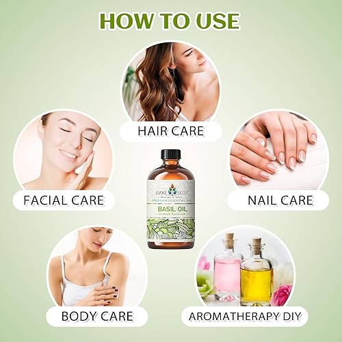 Miniatura 4 de Evoke Occu Aceite esencial de albahaca, 4 oz, puro, para masaje de piel, difusor, velas, fabricación de jabón, 4 onzas líquidas