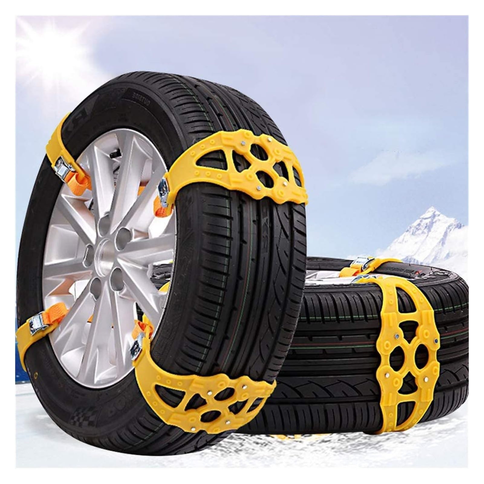 Chaînes neige universelles pour pneu voiture 165-265mm | Solution anti-crevaison et glisse