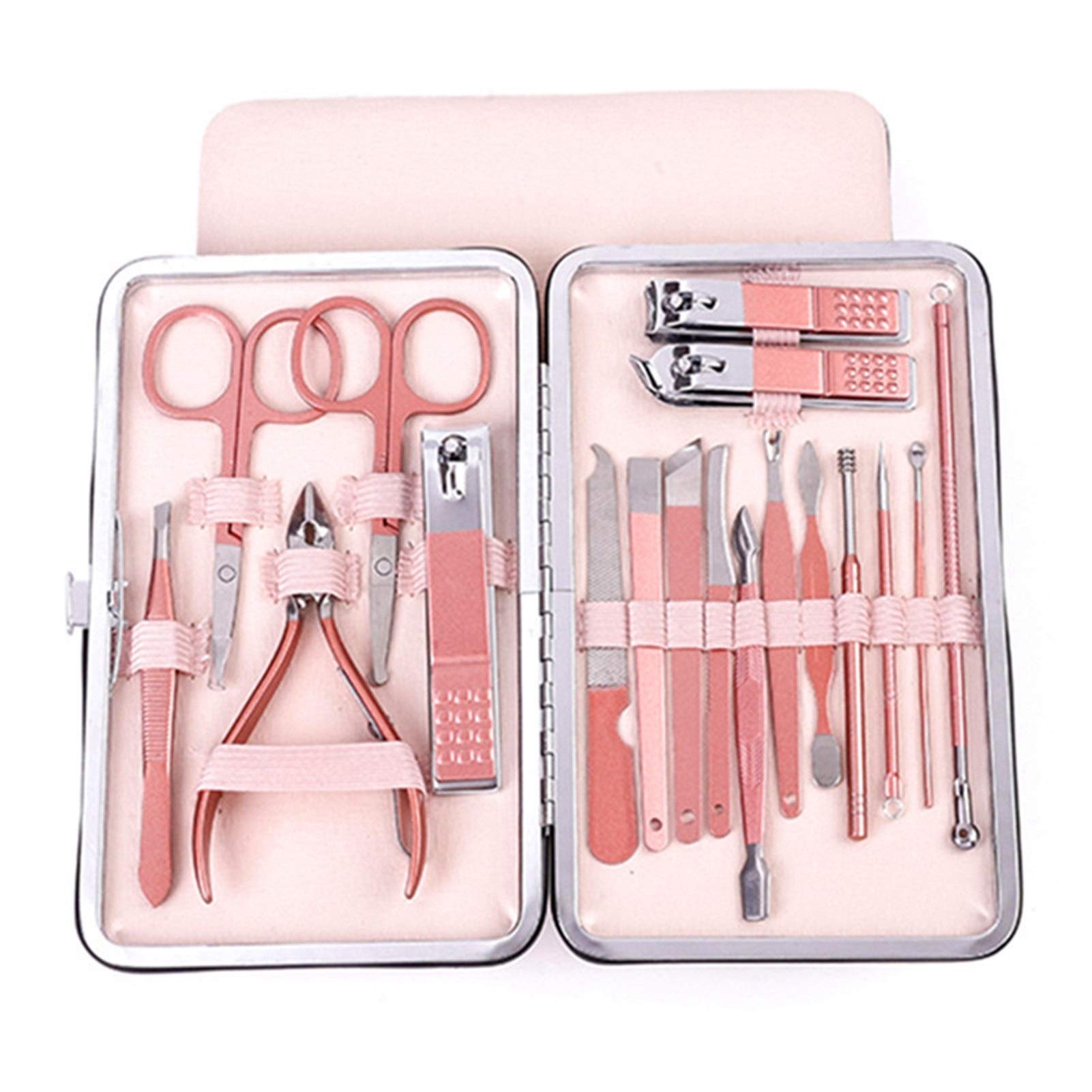 Juego de tijeras profesionales de pedicura para cutículas, pinzas de gancho, cortador de uñas para manicura (azul 7 piezas)