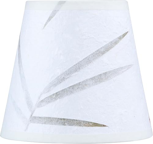 Miniatura 3 de Aspen Creative 51036-2 - Lámpara de araña con clip, color blanco roto en papel de pétalos, parte superior de 4 pulgadas x 6 pulgadas inferior x 5 12