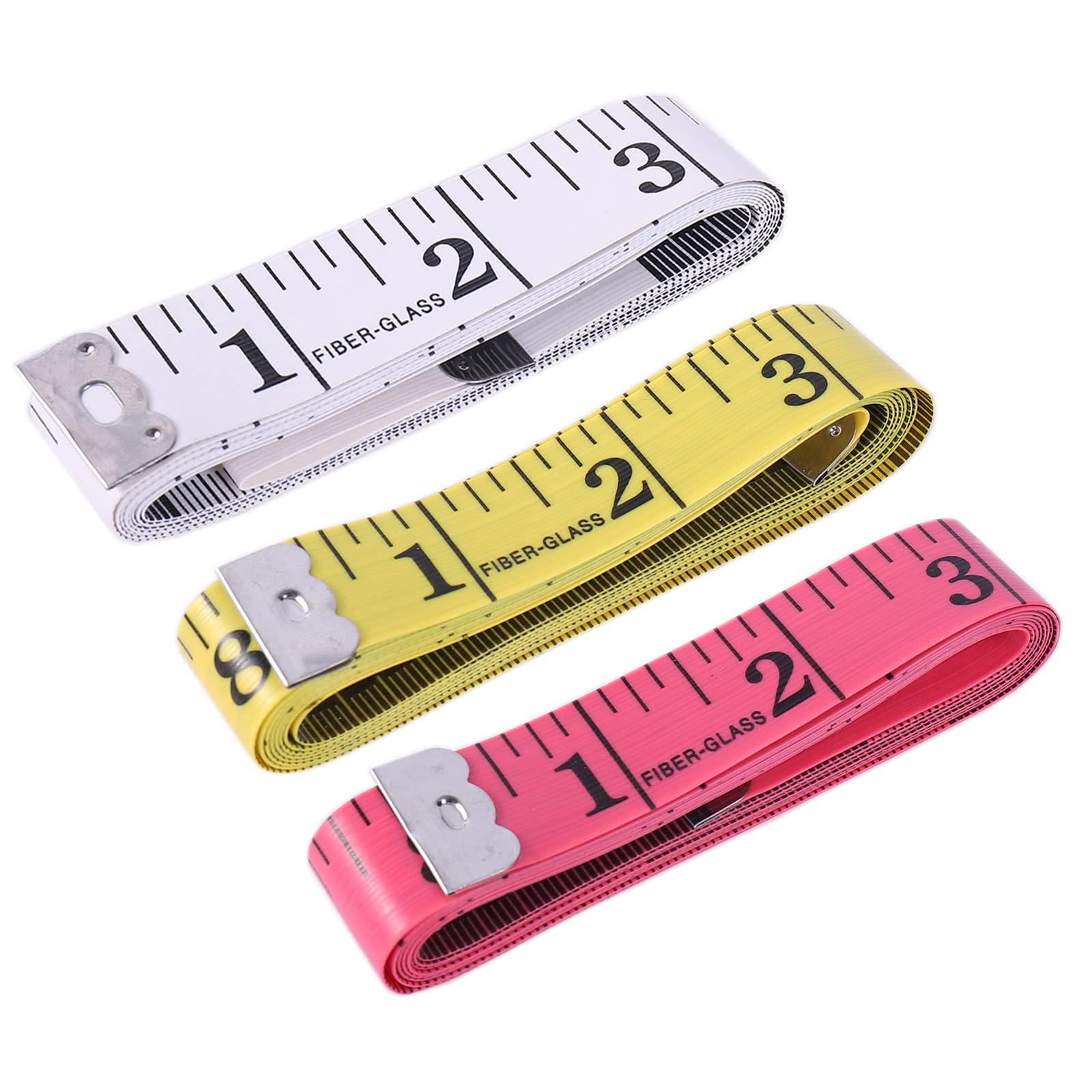 MAOQIAN 3pcs Tape Measure 60 Inch Mixed Measuring Tape for Body Soft Double Scale Ruler Measurement Tape for Fabric Sewing Tailor Cloth Weight Loss Craft Supplies