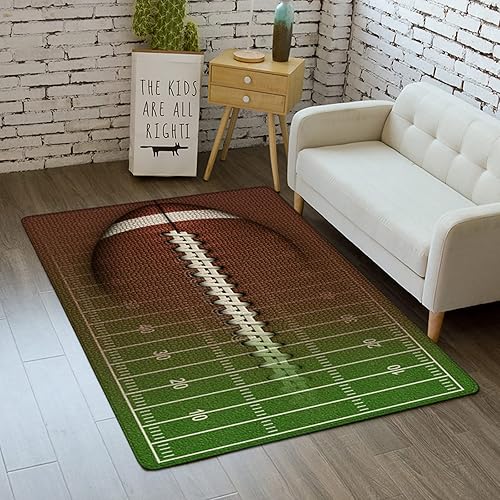 Miniatura 7 de Alfombra de pasillo de fútbol para exteriores, alfombra pequeña para deportes, entrada, entrada, lavable a máquina, 2 x 4 pies