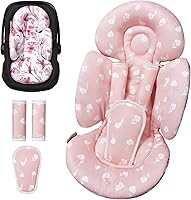 Vista 8 de Inserto de asiento de automóvil infantil con cojín extra para prematuro a niño, inserto reversible para asiento de automóvil recién nacido