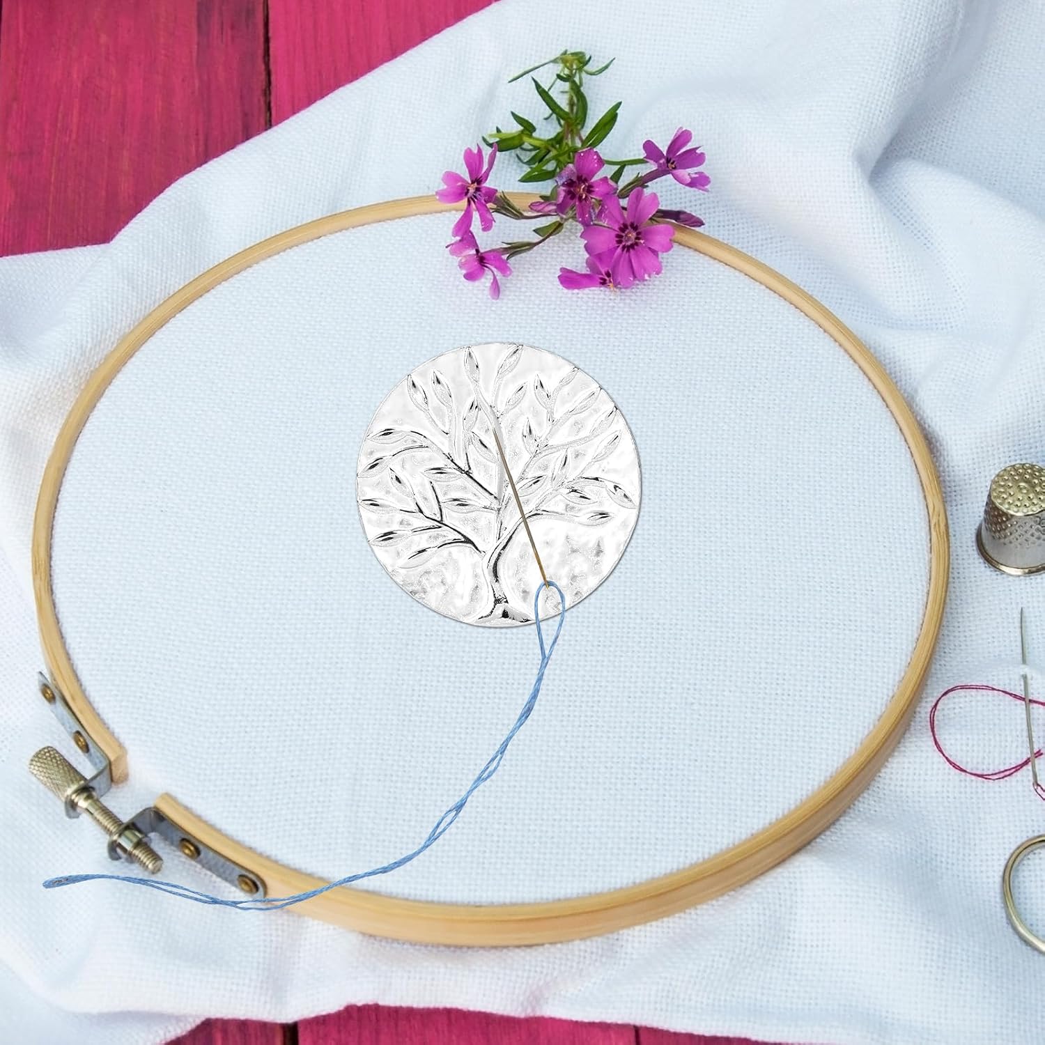 Tree of Life Needle Minder Magnet, Magnetic Needle Holder for Cross Stitch Accessories with Strong Magnets for Embroidery Sewing Secure Needlepoint Keeping