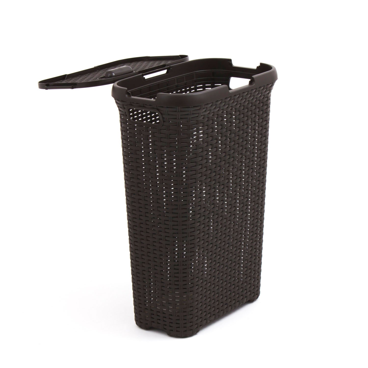 Curver 193009 - Cesta per Biancheria in Finto Rattan, 40 Litri, in Polipropilene, 44,7 x 26,5 x 61,5 cm