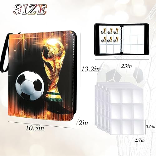 Miniatura 2 de Carpeta de tarjetas coleccionables de 900 bolsillos, soporte para tarjetas de fútbol con 50 fundas extraíbles para 900 tarjetas deportivas, álbum de