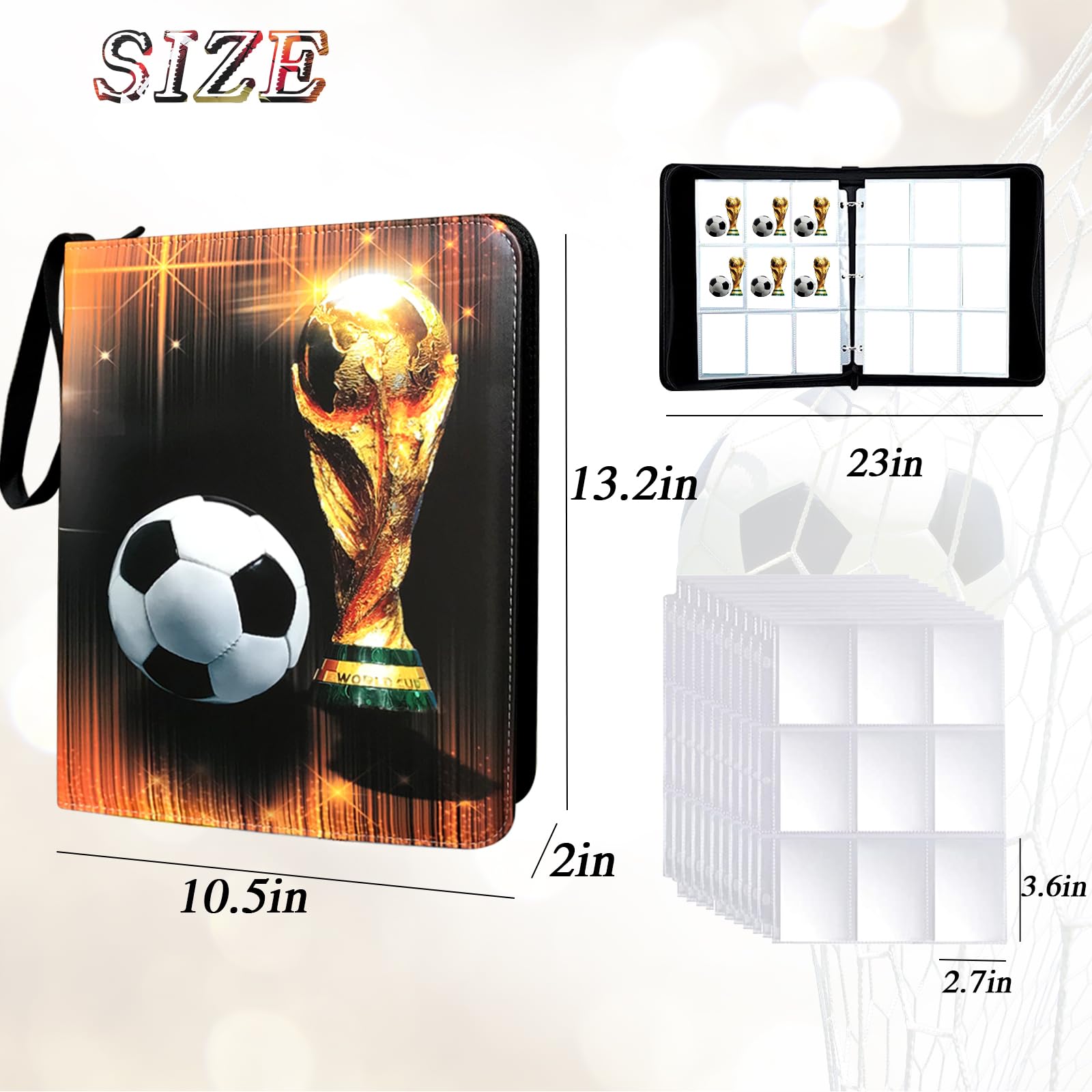 Amazon.com: Trading Card Binder 900 Pockets, Soccer Card Binder Holder with  50 Removable Sleeves Fits 900 Sport Cards, Soccer Card Gifts Collector  Album with Zipper Storage Display Case : Toys & Games