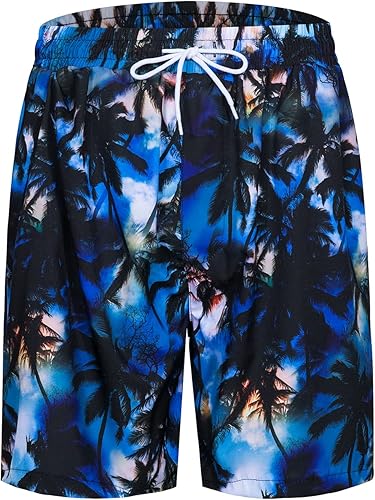 Miniatura 4 de TUNEVUSE Conjunto de camisas y pantalones cortos hawaianos para hombre, 2 piezas, trajes de playa con estampado de flores, traje tropical de verano