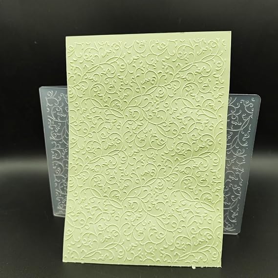 Plastic Embossing Folder (5'' x 7'' | Vines Partten) Paper Crafts Plastic Textured Impressions for Card Making Scrapbooking
