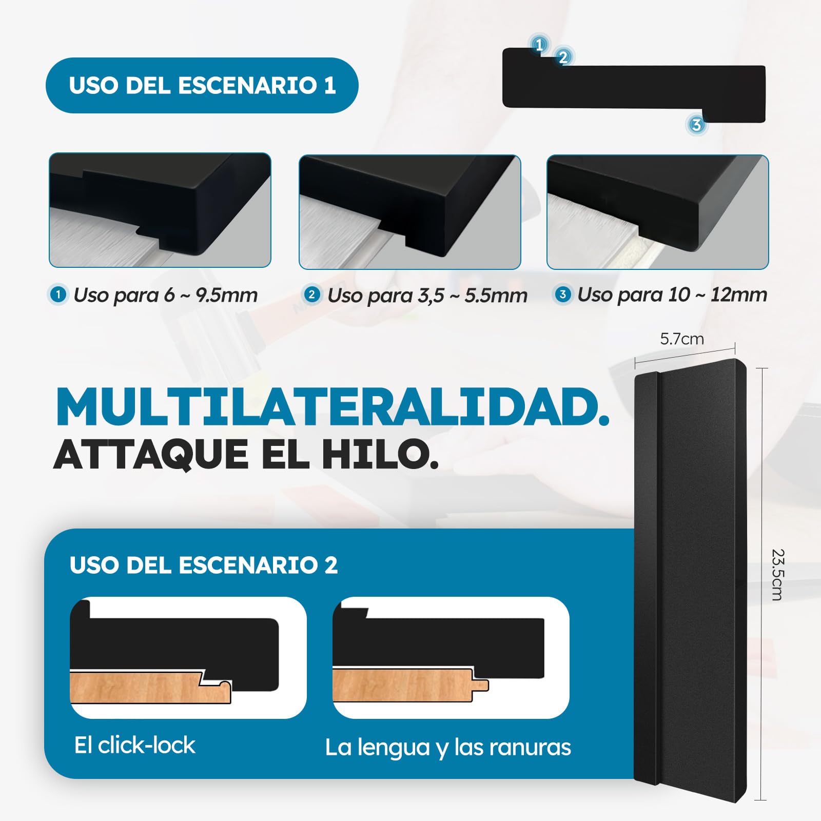 Zozen Herramientas laminadas/bastidores de vinilo, pisos de madera de vinilo golpeando bloques conx, medidor de perfil de 25.4cm, palanca, 40 almohadillas de suelo, martillo de goma.