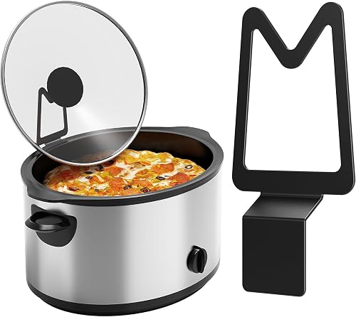 NiHome Slow Cooker Lid Holder Fit for Crockpot for Hands-Free Cooking, Fits Various Lid Sizes, Stable and Non-Slip Design, Prevents Water Stains on Countertops, Easy to Use, Space-Saving Storage