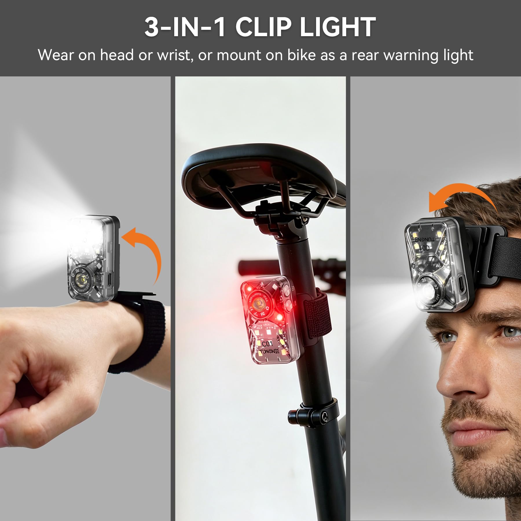 Lampe de poche mains libres clipsable vert