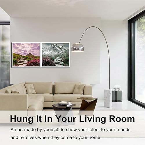 Miniatura 232 de Baisite 1112 Pintura por números, para adulto, principiante, niño, 12 pulgadas de ancho x 16 pulgadas de largo, 2 lienzos, 8 pinceles de madera