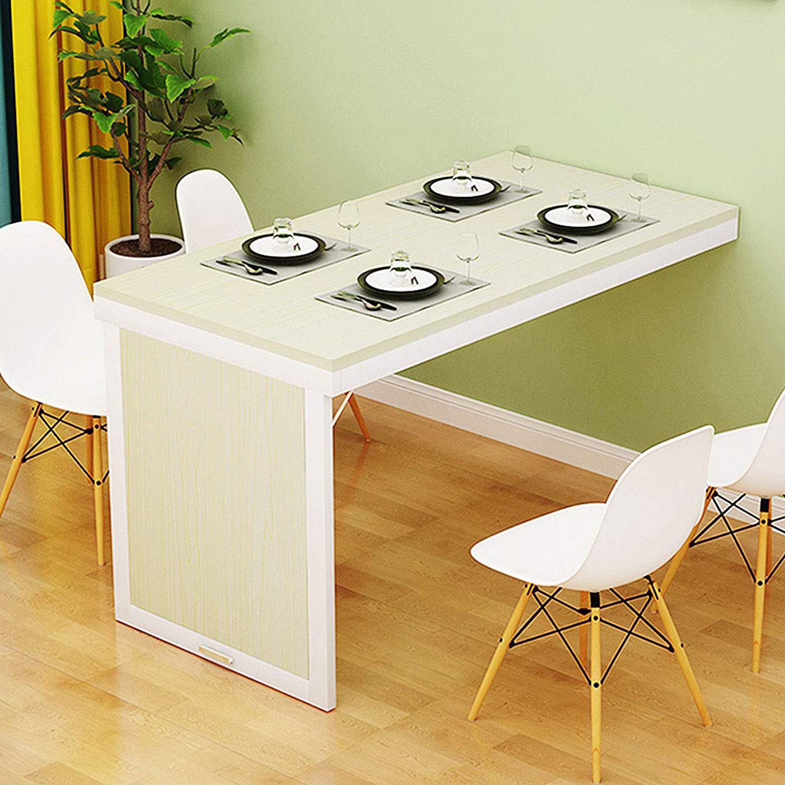 Table pliante murale en MDF pour bureau ou cuisine - Table à rabat gain de place