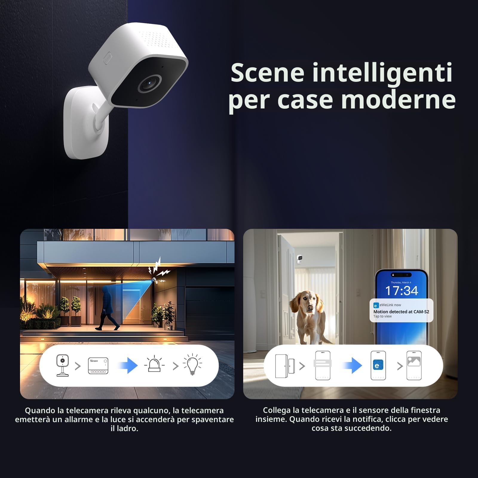 Videocamera Sorveglianza Smart WiFi Indoor Slim Gen2 AI 1080P Full HD