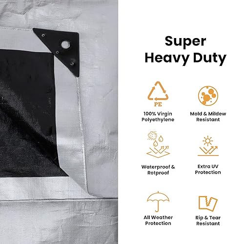 Vista 41 de Whiteduck - Lona de poliéster de alta resistencia color marrón de 16 mil, impermeable, resistente a los rayos UV, a prueba de desgarros y roturas