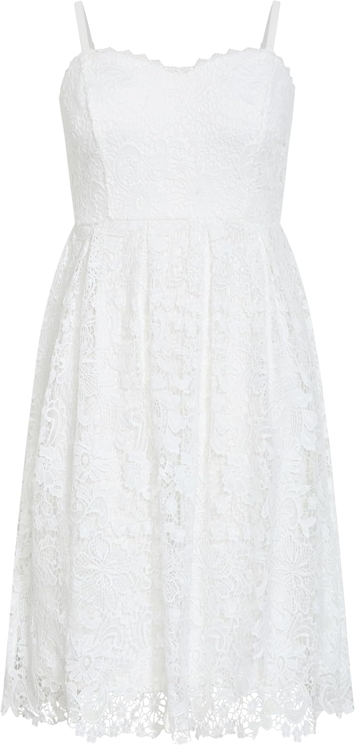 City Chic Plus Size Dress - Scarlet Lace Midi