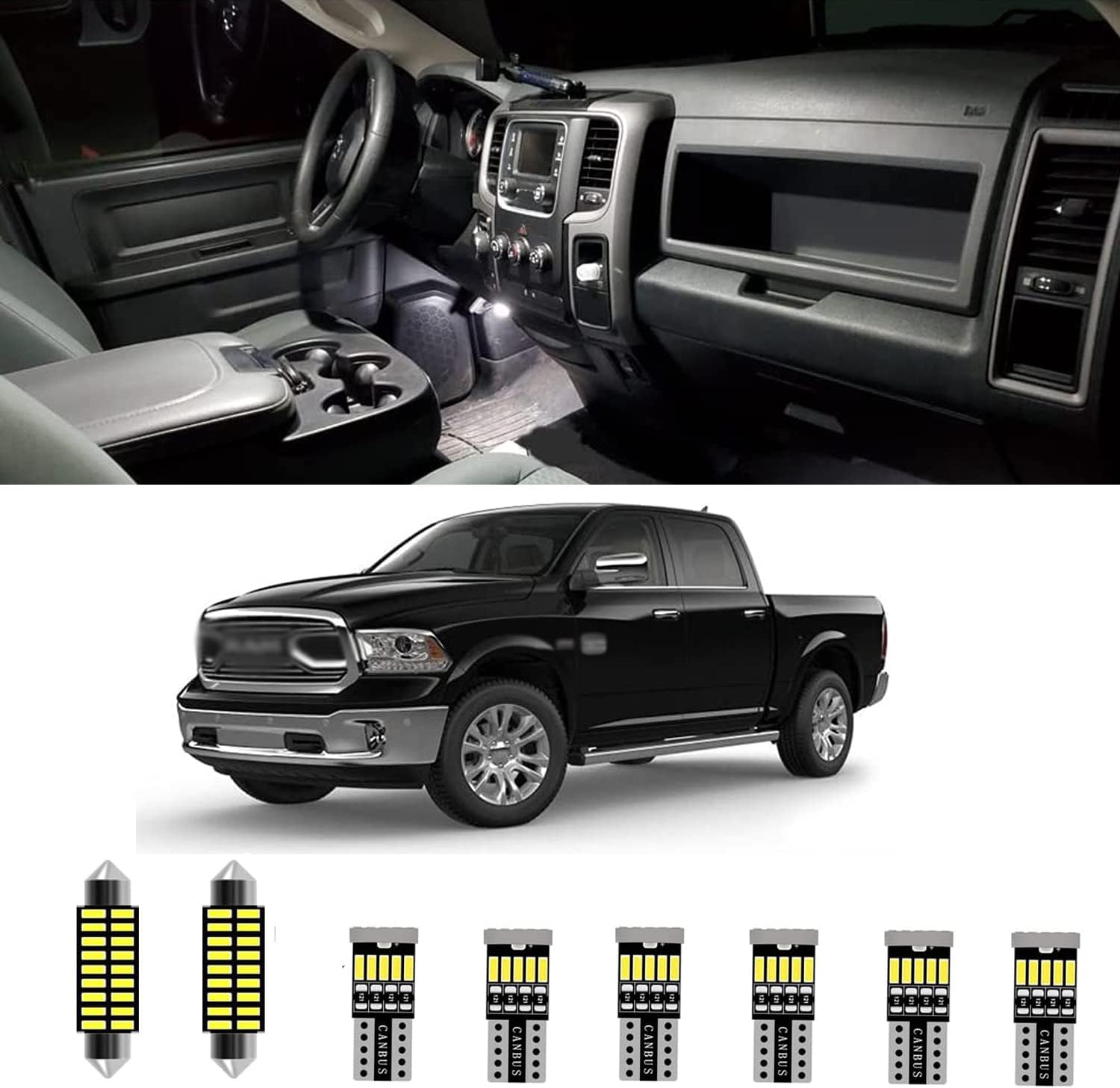 Lasfit 44mm LED Interior Dome Light Bulbs For Dodge Ram 1998-2020 - Super Bright White 11 thumbnail image