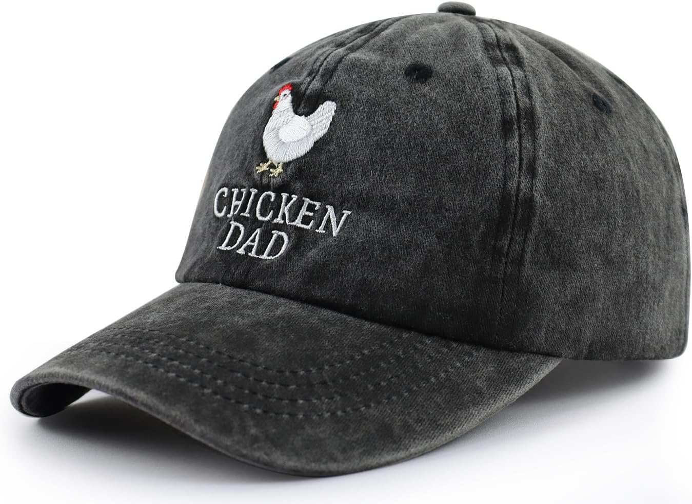 Chicken Mom and Chicken Dad Hat for Women Men, Funny Adjustable Cotton Embroidered Farm Hen Lovers Baseball Cap - Image 2