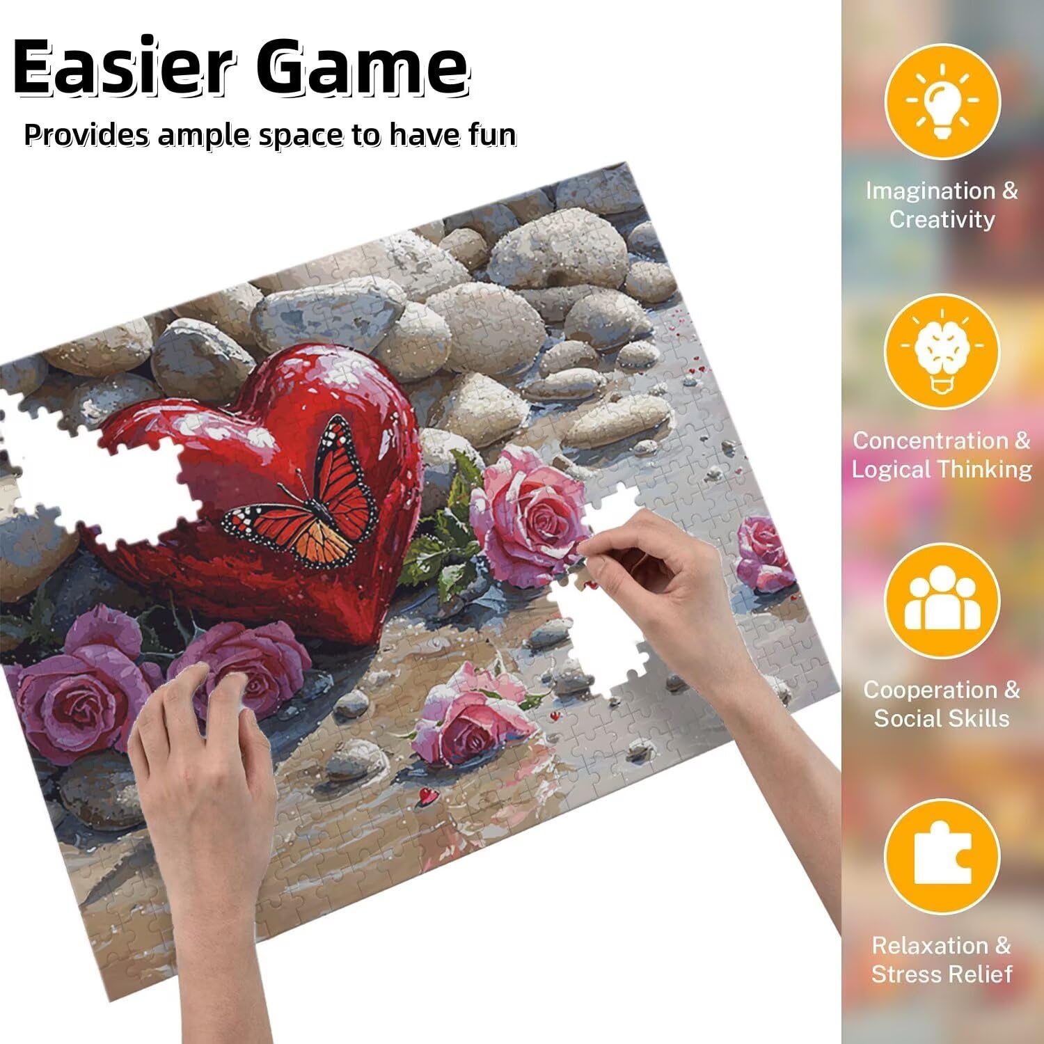 Jigsaw Puzzle, 2000 Pezzi Puzzle Classici, Spiaggia Puzzle Rilassamento Intelligence, Mpossibile Difficile Puzzle Impegnativo per Adulti Puzzle Gioco Familiare, Regalo per Amore Amico Amore fr0-1008