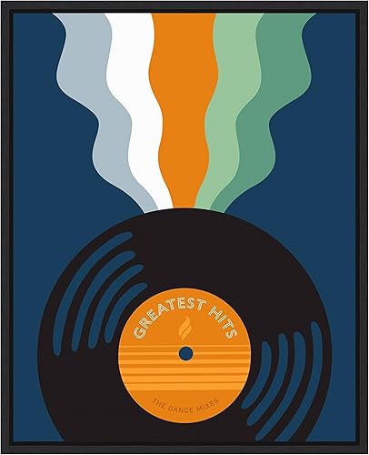 Amanti Art Lienzo enmarcado para pared (23 x 28 pulgadas), mixtape retro y vinilo III de Laura Marr Float, lienzo enmarcado para decoración de
