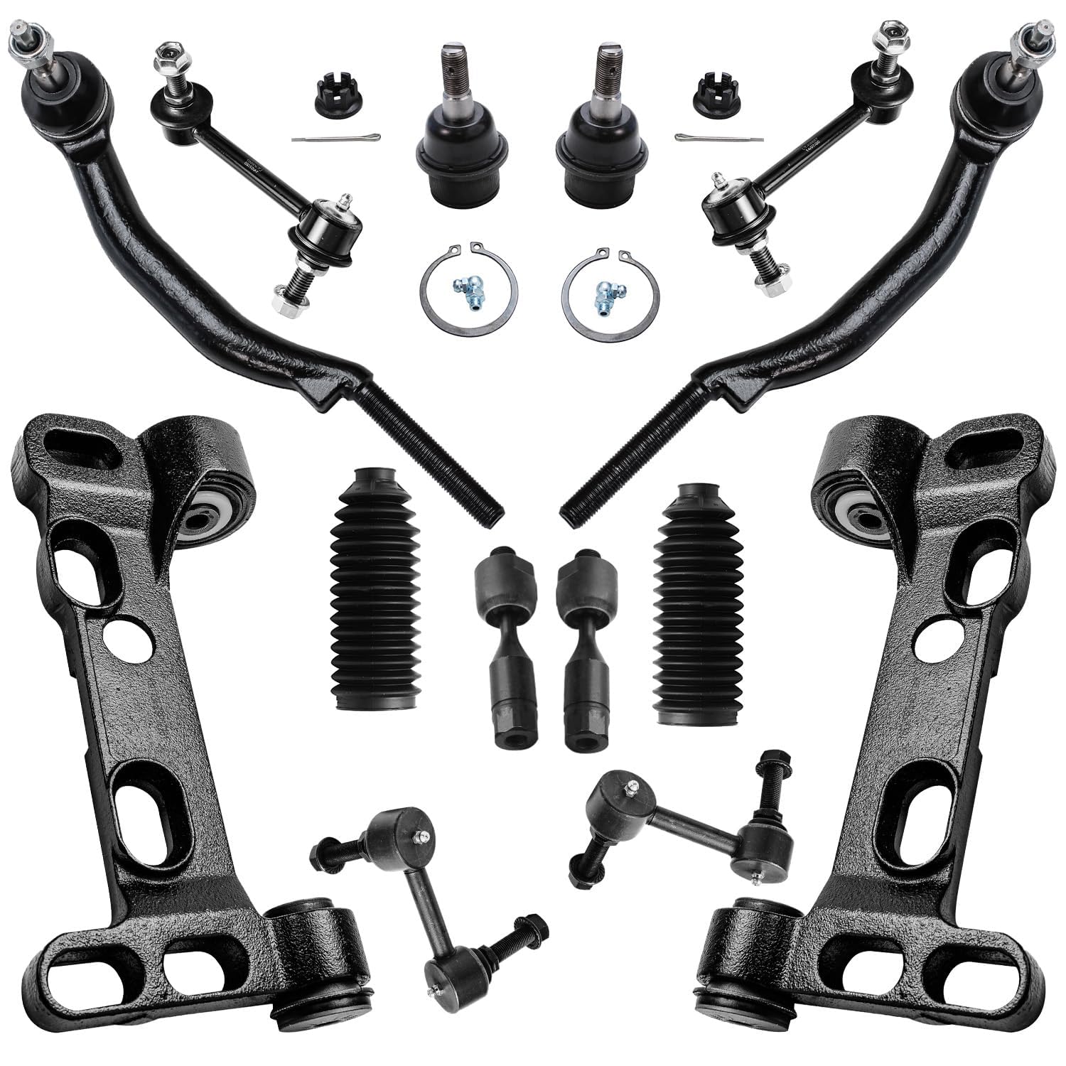 Detroit Axle - 14pc Front End Suspension Kit for 2002 Chevy Trailblazer