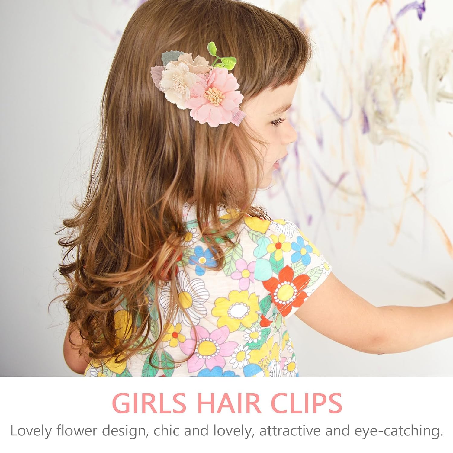 6pcs Faux Flower Hair Clips for Girls Decorative Barrettes for Boy Girl Bright Floral Accessories for Photography and Everyday Use