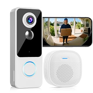 Doorbell Camera Wireless, 2K HD Head-to-Toe Video, no subscription,Two-Way Talk, Smart Home Video Doorbell with Chime,Battery Powered,Motion Detection &Alerts,Works with Alexa & Google(Only 2.4G WiFi) - Amazon product rated Grade A