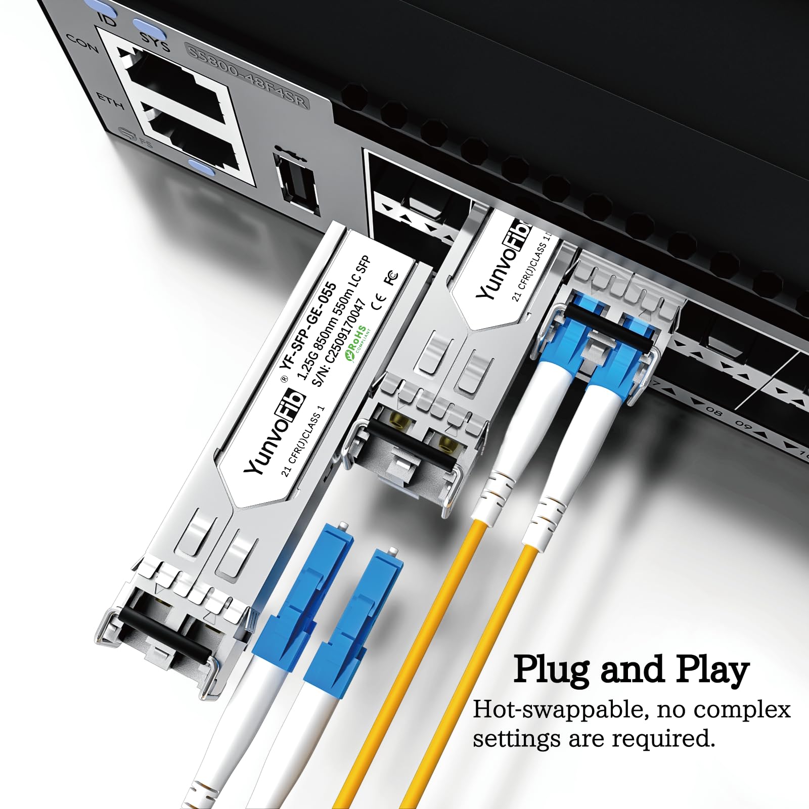 1000BASE SX SFP al ricetrasmettitore di LC - 1.25G SFP LC MMF 850nm 550m, modulo della fibra multimodale hot-swappable