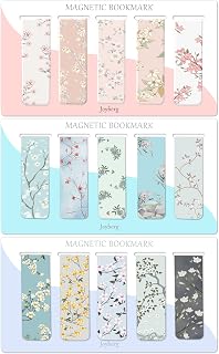 Joyberg 15 Pack Floral Magnetic Bookmarks for Women, Students & Teachers - Strong Full-Coverage Magnets, Durable Page Markers