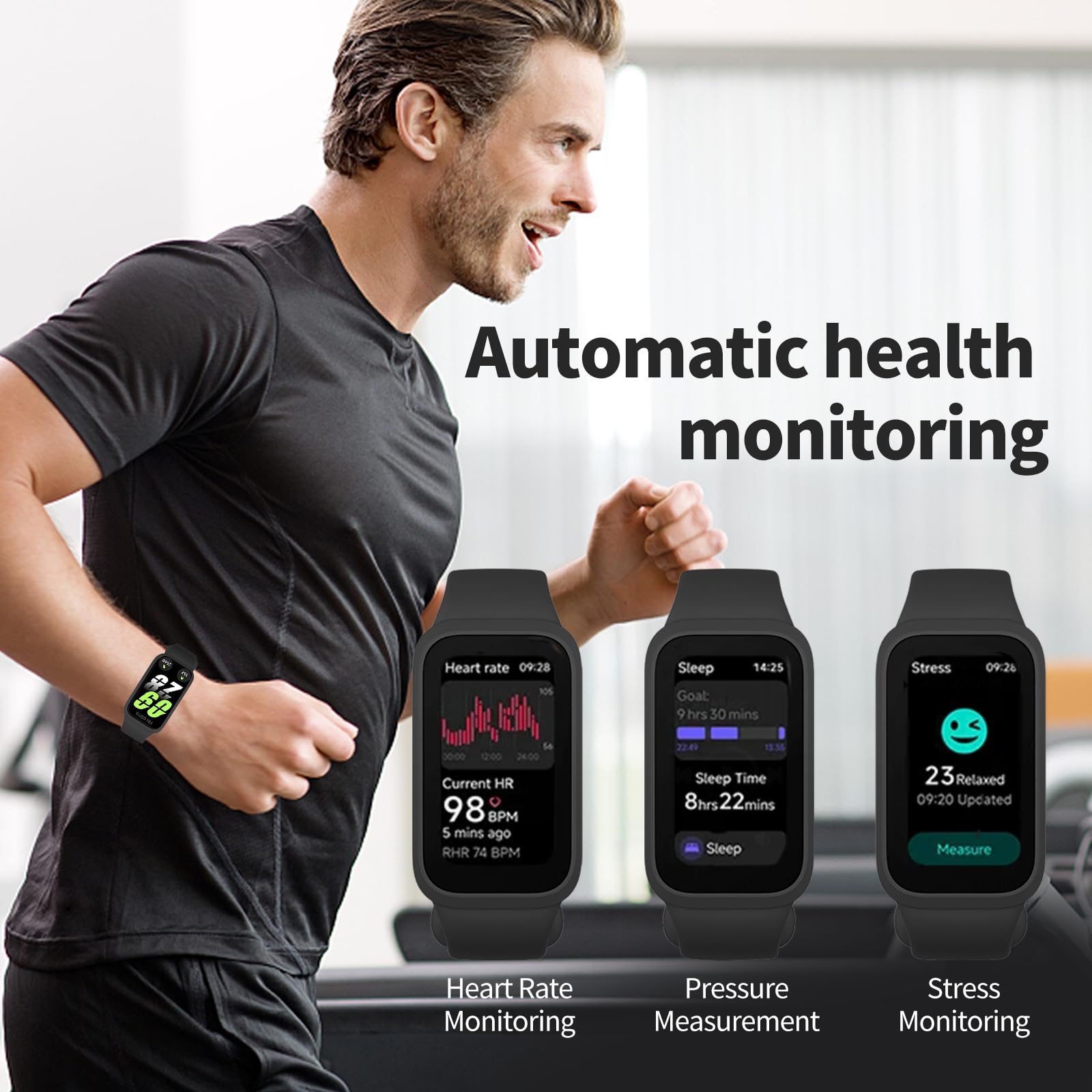 Mi Smart Band 9 Active, Schermo TFT 1.47" Mi Band 9 Active Smartwatch Durata Batteria 18 giorni,Monitoraggio Salute: SpO2,Frequenza Cardiaca, Sonno e Stress,50 modalità sportive, 5ATM*,Mi Fitness App