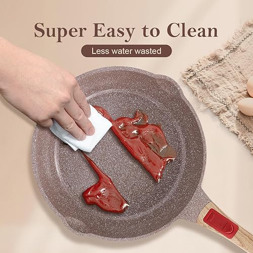 Miniatura 7 de Sartén profunda de cerámica antiadherente, sartén saludable de 11 pulgadas con mango extraíble, apto para horno, sin PFAS PFOA ni PTFE