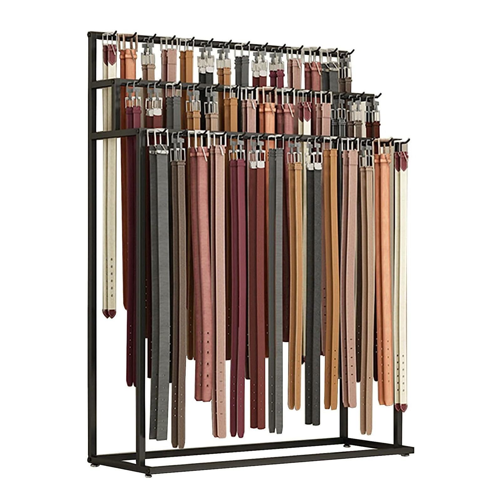 Percha de Metal para Cinturones y Organizador de Armario para Corbatas, Bufandas, chales y Bolsos. Solución de exhibición Que Ahorra Espacio para dormitorios y Espacios comerciales.