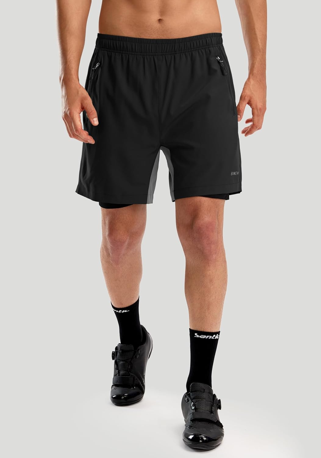 Bikewa Men's Mountain Bike Shorts 3D Padded Loose-fit Riding Biking Cycling Bicycle Biker Shorts for Men Zipper Pockets - Image 2