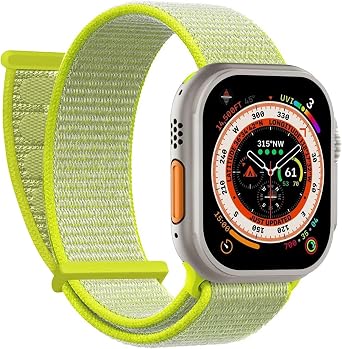 Microsonic Apple Watch SE 40mm i in Kordon Has rl  Woven Sar  [Watch SE 40mm ile Uyumlu Kordon - Sar ]