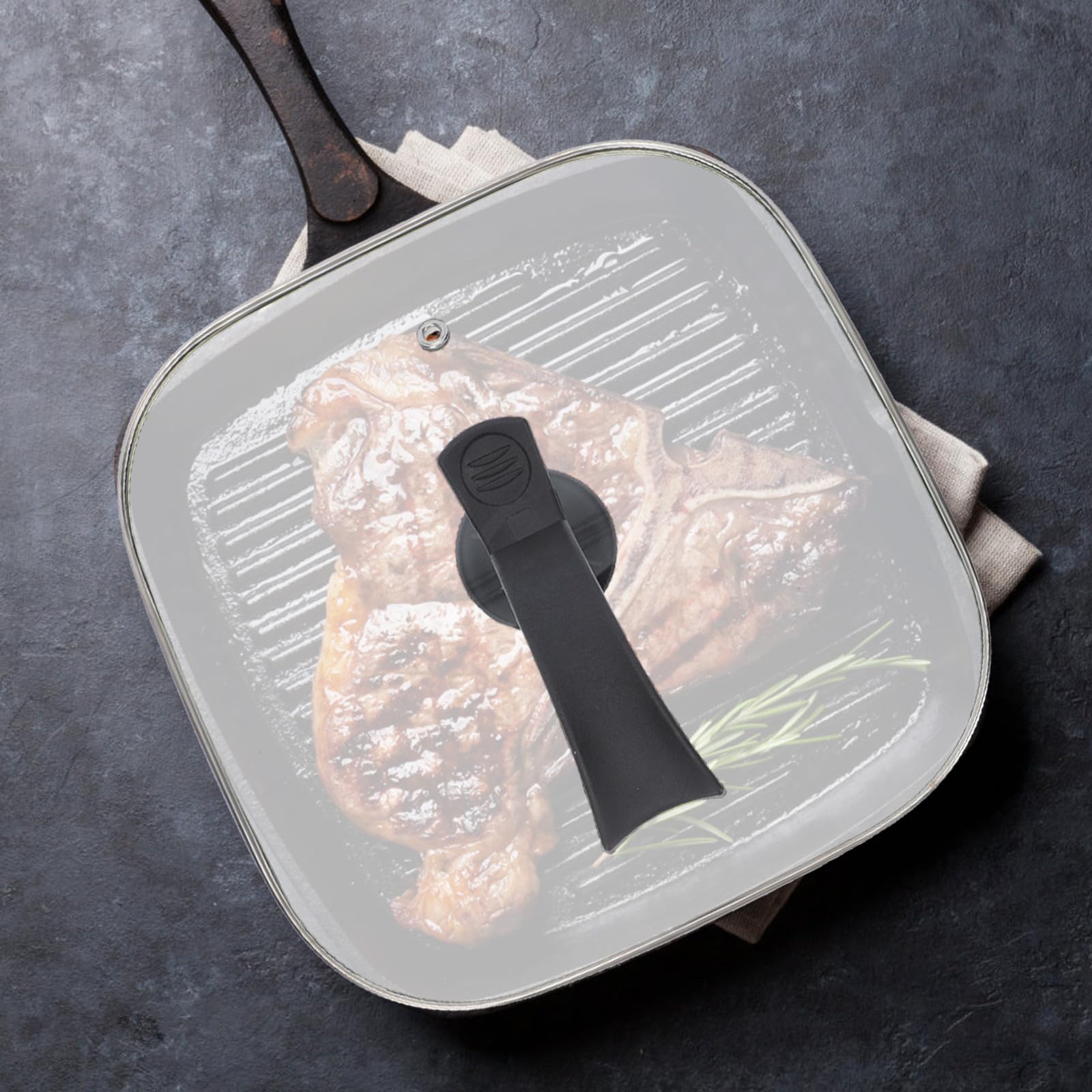 SHINEOFI Couvercle Carré en Verre 30 Cm pour Poêle Électrique Multifonction, Résistant la Chaleur, Accessoire Cuisine Pratique pour Usage Domestique