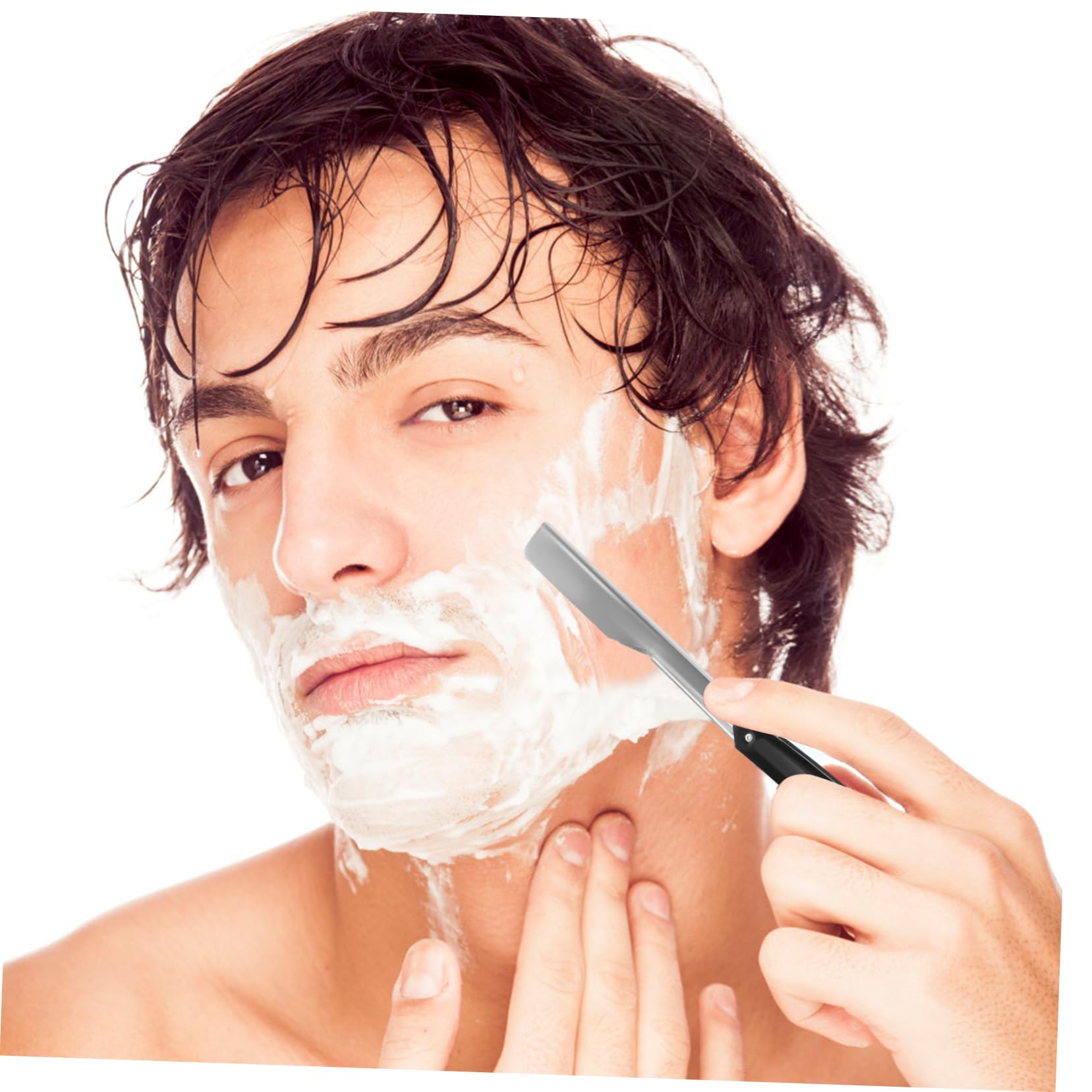 Outanaya Beard Shaver Razor Men's Manual Razor Safe for Short Fine Hair Barber Shop Tool