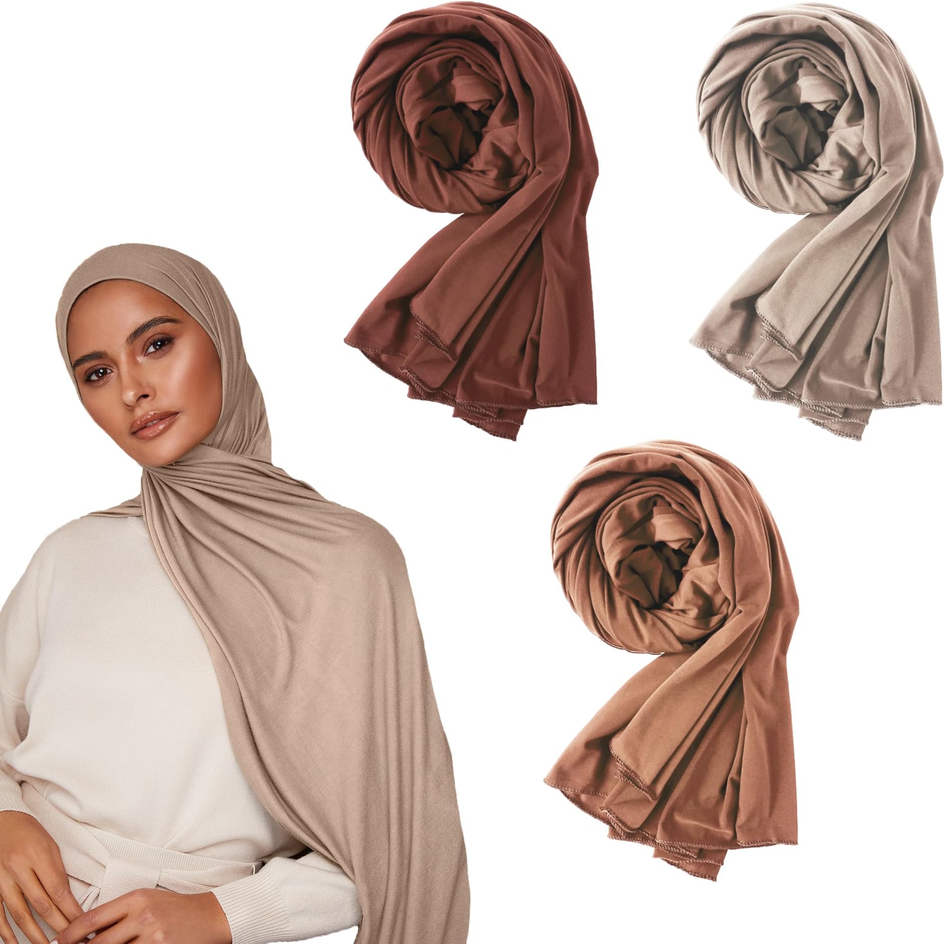 Voile Chic8 Colors Premium Jersey Head Scarf Wrap