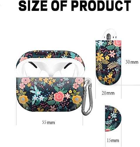 Miniatura 4 de HOBLER Funda compatible con Airpod Pro de 21 generación con llavero, funda protectora rígida flexible y antideslizante con bonito patrón para