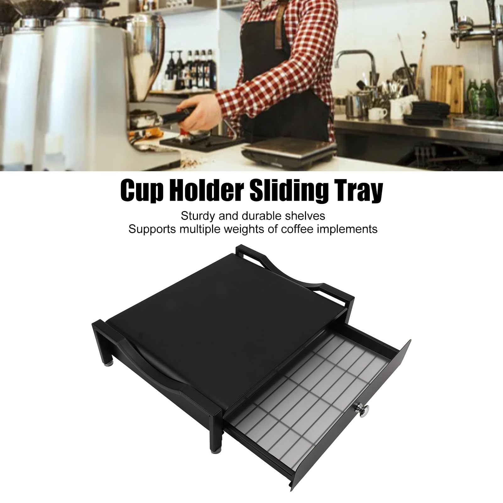 Yctze Multifunktionales Kaffee-Aufbewahrungsregal mit Ule-Halter, Eleg-Kaffeezubehör für Zuhause oder Büro (Yctzes5c2in4mh9-11)