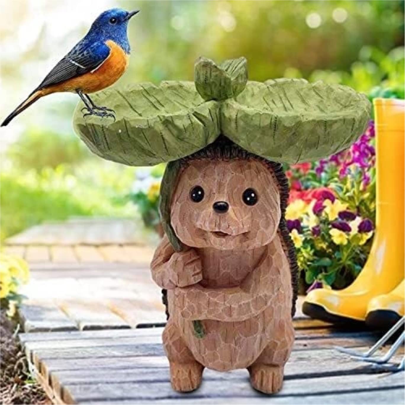 Mangiatoia Uccelli Mangiatoia per Uccelli in Resina per Decorazioni da Giardino Ciotola per Acqua per Riccio Artigianato Deko Giardino