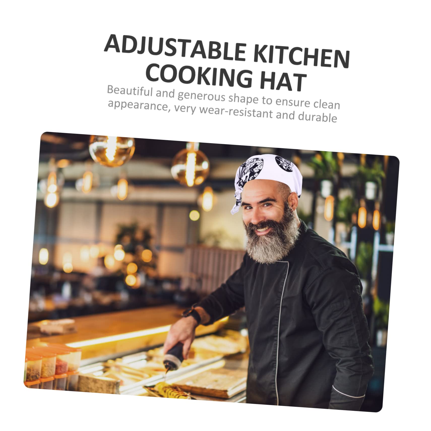 SOIMISS Sombrero De Sombrero De Chef De Cocina Sombrero De Cocina para Sombrero De Turbante para Servir Sombrero De Servir Venda Gorro De Cocina Ajustable Tela
