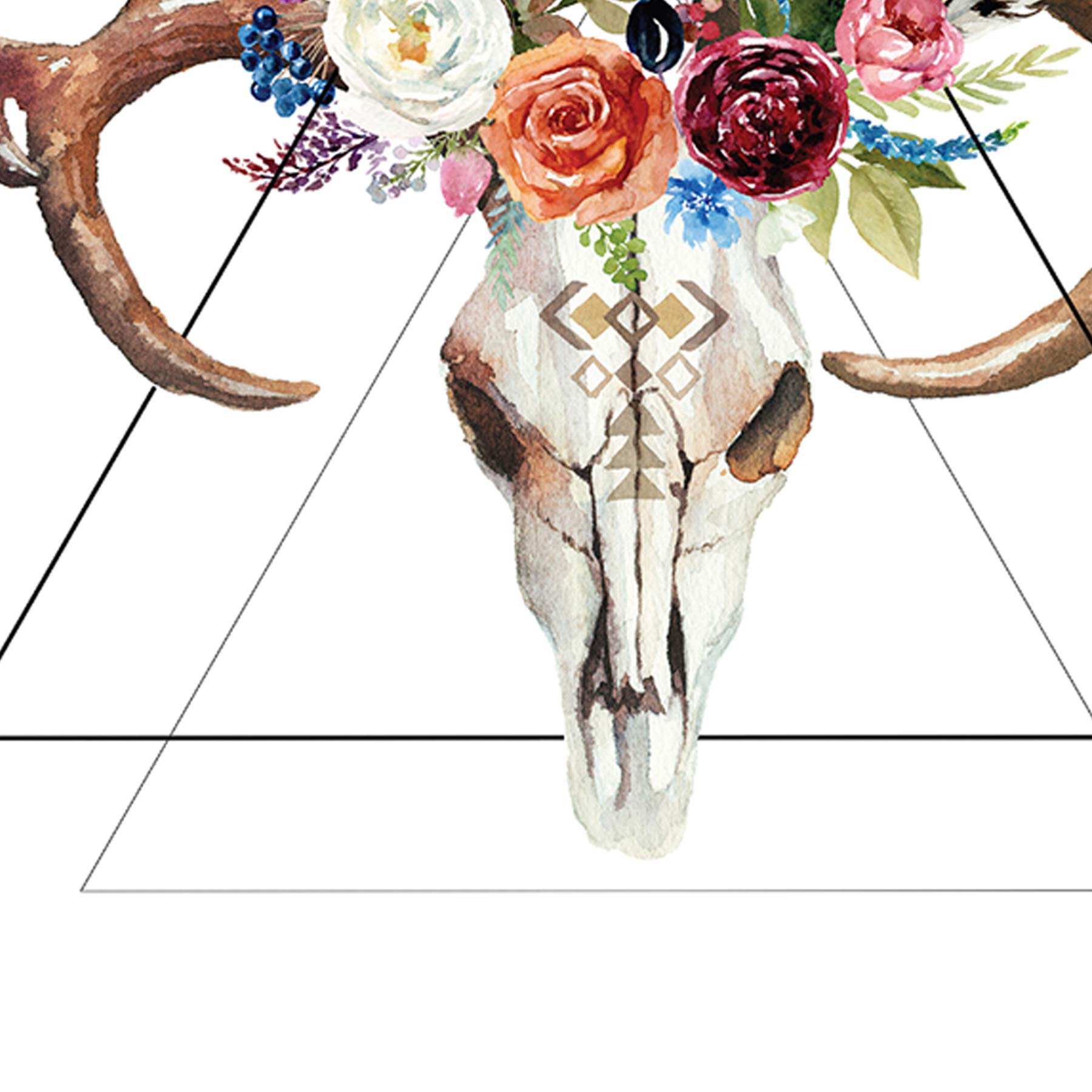 Nacnic Set de 4 láminas de Formas Geometricas Y Plumas Boho, en tamaño A3, Poster papel 250 gr. Con Marco