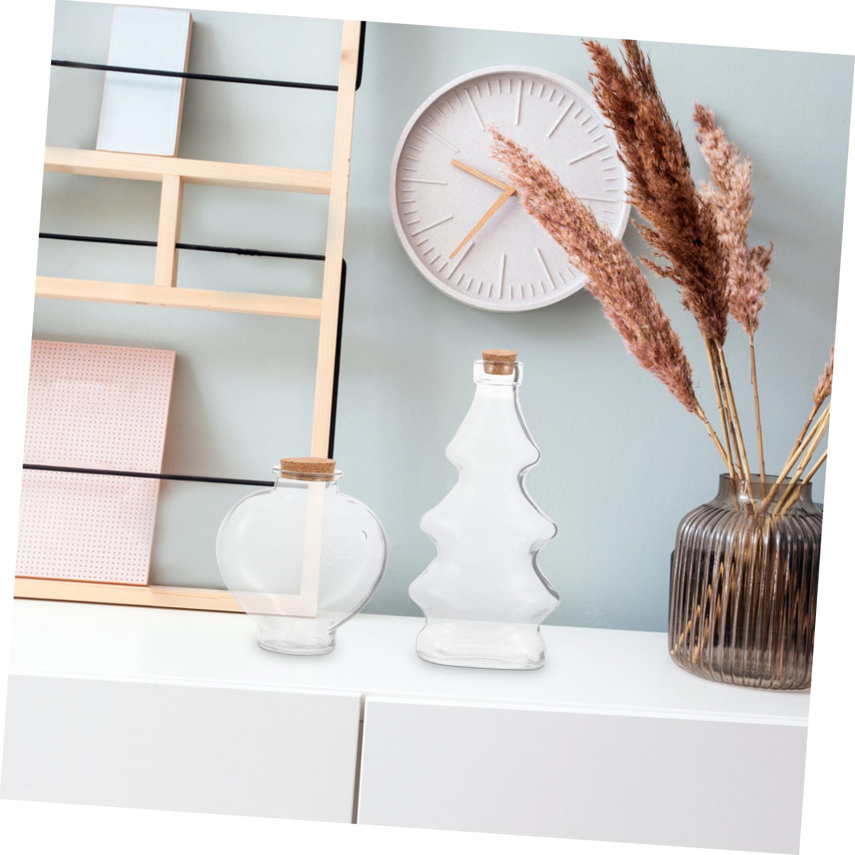 Cabilock Botellas Decorativas Formas de Árbol y Corazón Conjunto de 3 de Vidrio y Multifuncionales Ligeras para Ceremonia de Arena en Bodas para Decoración DIY