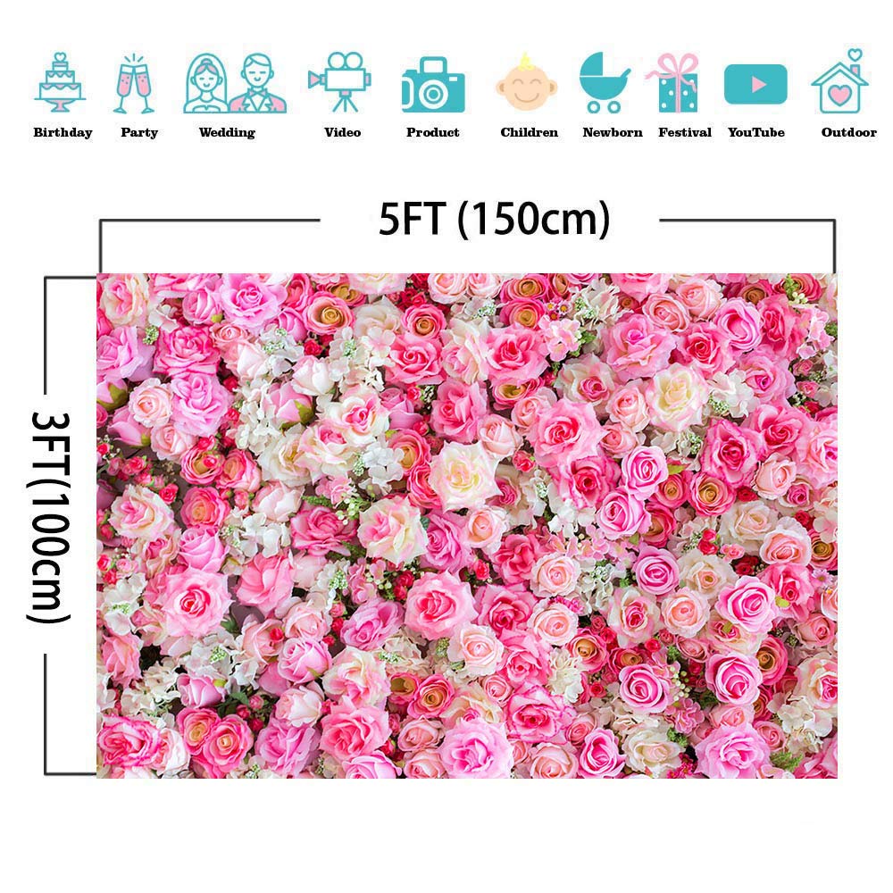 Amazon.co.jp: 3D バラの花 写真背景 ピンク レッド ローズ 写真用背景