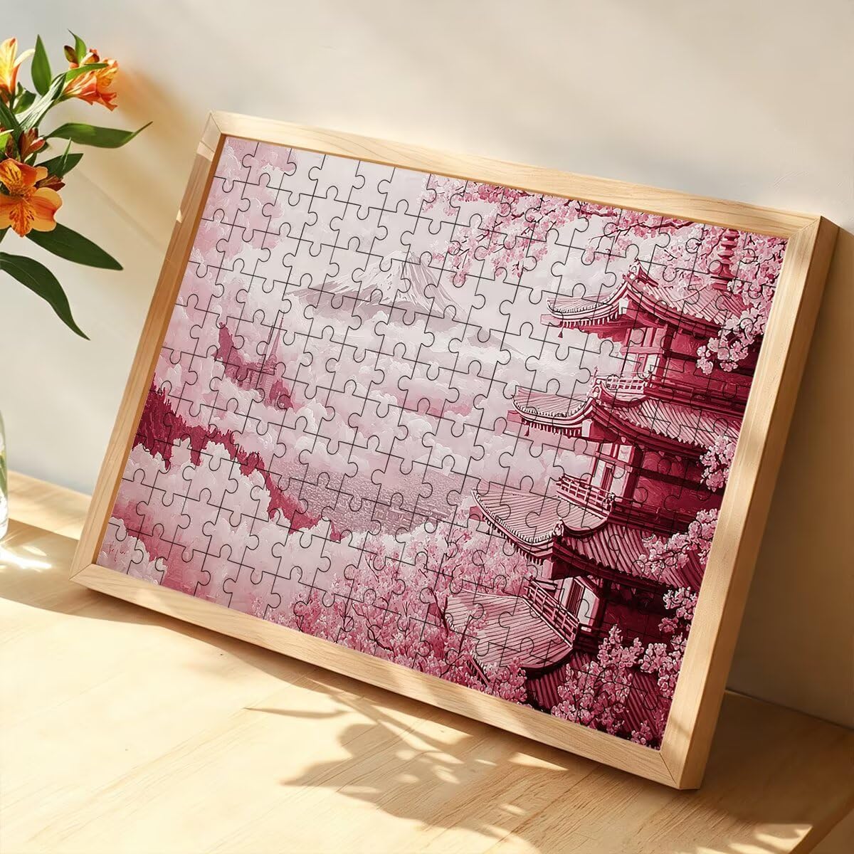 Puzzle 1500 elementów dla dorosłych drewniane Japonia, puzzle krajobraz