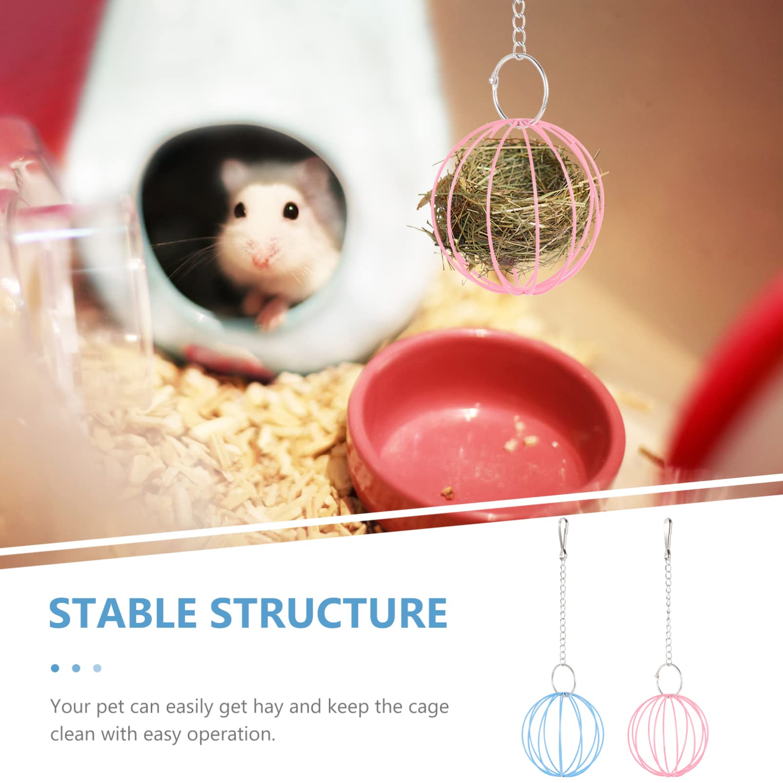 FRCOLOR 10stücke Hängender Futterball Für Kaninchen Und Hamster Futterspender Mit Kette Für Käfignutzung Fördert Spiel Und Entspannung Aus Stabilem