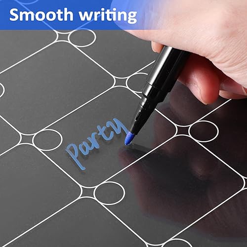 Miniatura 7 de NUOBESTY Tabla de calendario para nevera, 2 unidades, calendario magnético transparente para refrigerador, pizarra blanca semanal con marcadores,